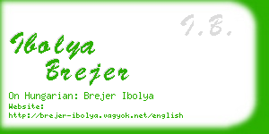 ibolya brejer business card